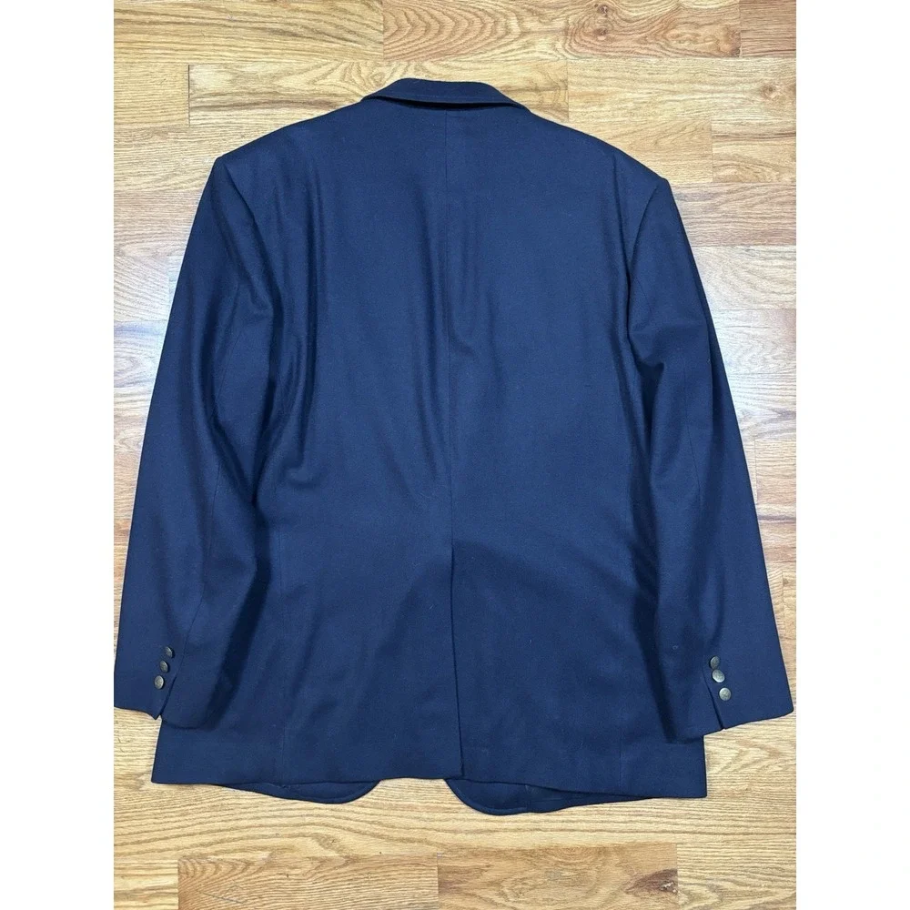 Vintage Pendleton‎ Wool Blazer Sport Coat Men's 46 Long Navy Gold Tone Buttons